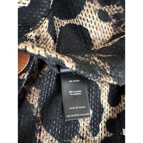 Ali Miles Womens Leopard Print Button-Up Jacket size large pockets - Picture 4 of 4